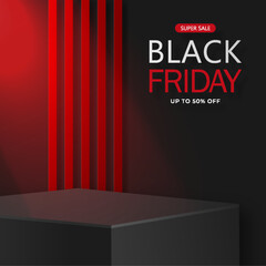 3d Round podium stage for Black Friday sale poster