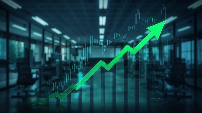 Arrow Going Up, symbolic upward arrow representing business growth, success, and progress, clean modern concept for finance and corporate development.