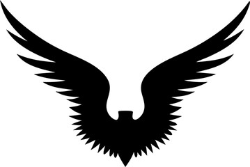 Wings Silhouette Vector Illustration | Bird Angel Flight Feather Abstract Design
