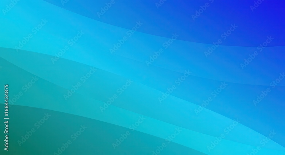 Poster A smooth gradient of teal and azure hues forms flowing, overlapping waves across the image.