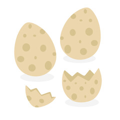 Egg Element with Spot Illustration of Whole and Cracked