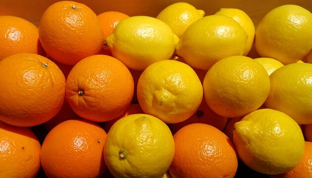 Citrus fruits, oranges and lemons