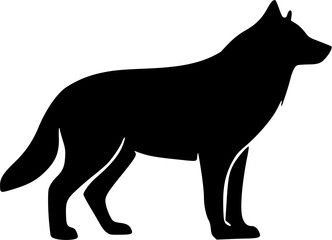 Wolf Silhouette Vector Illustration | Wild Animal Howling Moon Forest Design