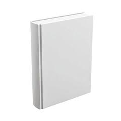 Blank white book, side view, with embossed spine and clean, minimalist design, set against a transparent background
