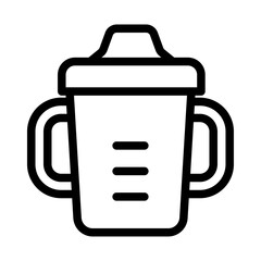 Baby Bottle Line Icon of Childcare and Family Icon Set