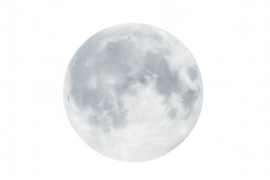 Luminous full moon glowing against dark background, isolated lunar surface casting silvery light for astronomical imagery