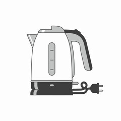 Naklejka premium Sleek kettle illustration on white background emphasizing functionality and modern kitchen