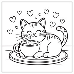 Stress Relief Cat Coloring Pages