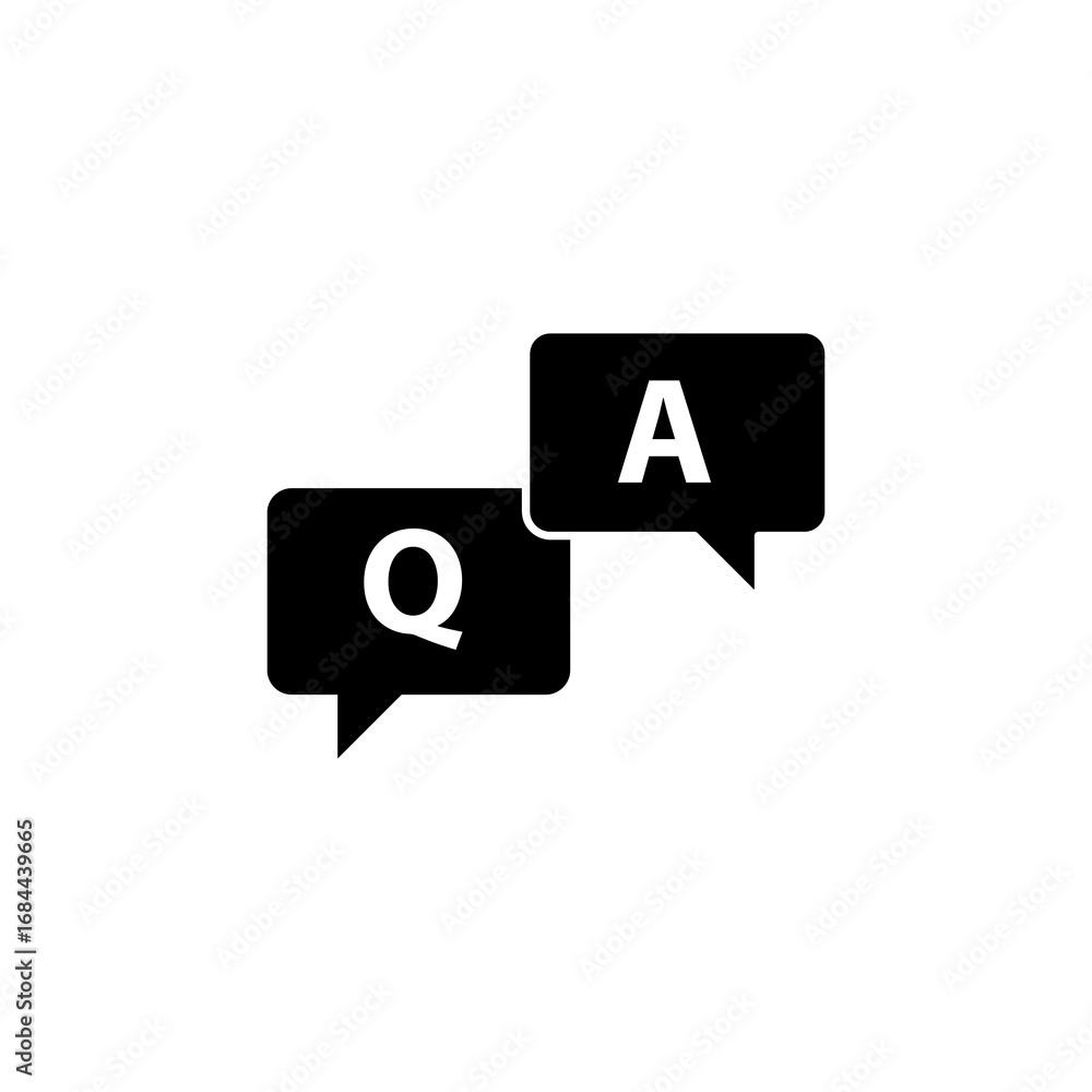 Poster faq, questions and answers,vector flat black trendy style illustration for web and app..eps