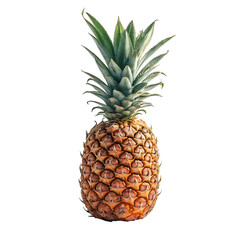 Fototapeta premium Fresh pineapple with green leaves isolated on white background