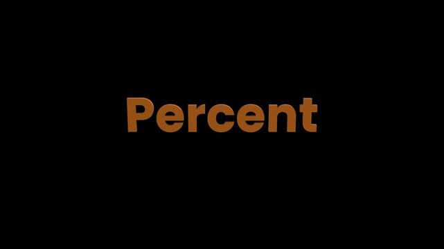 Percent Sign 3D animation. Alpha matte with transparent background 4K resolution.