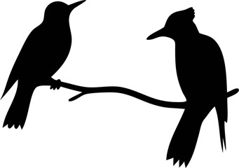 Woodpecker Silhouette Vector Illustration | Bird Wildlife Forest Animal Design