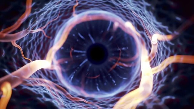 Human Eye Anatomy Microscopic View of Retina and Optic Nerve.