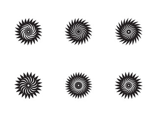 Abstract Black and White Geometric Floral Pattern Decorative Spirals and Spikes Artistic Design Background Creative Modern Wallpaper Template for Graphic Design