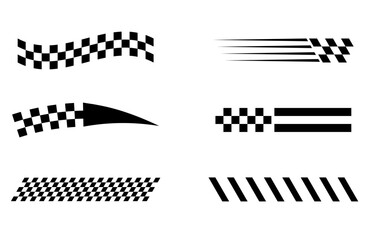 Checkered Racing Flag Design Elements.