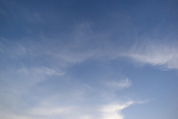 beautiful blue sky and white cloud background in springtime