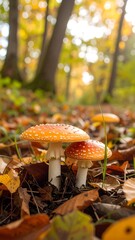Autumn forest mushrooms