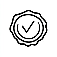 Black and white check mark illustration depicting approval and validation in a minimalist design for use in various business and administrative contexts