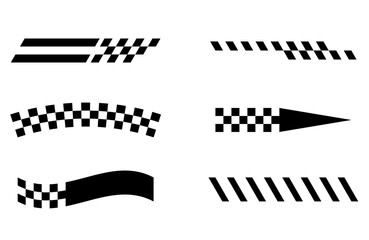 Checkered Racing Flag Design Elements.