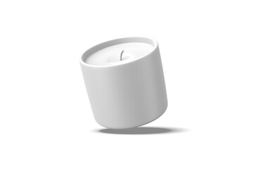 Floating of Blank White Candle Jar, 3d illustration