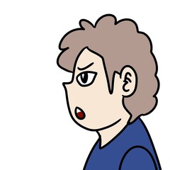 cartoon man on white background