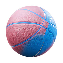 Pink and blue textured sports ball isolated on a transparent background basketball