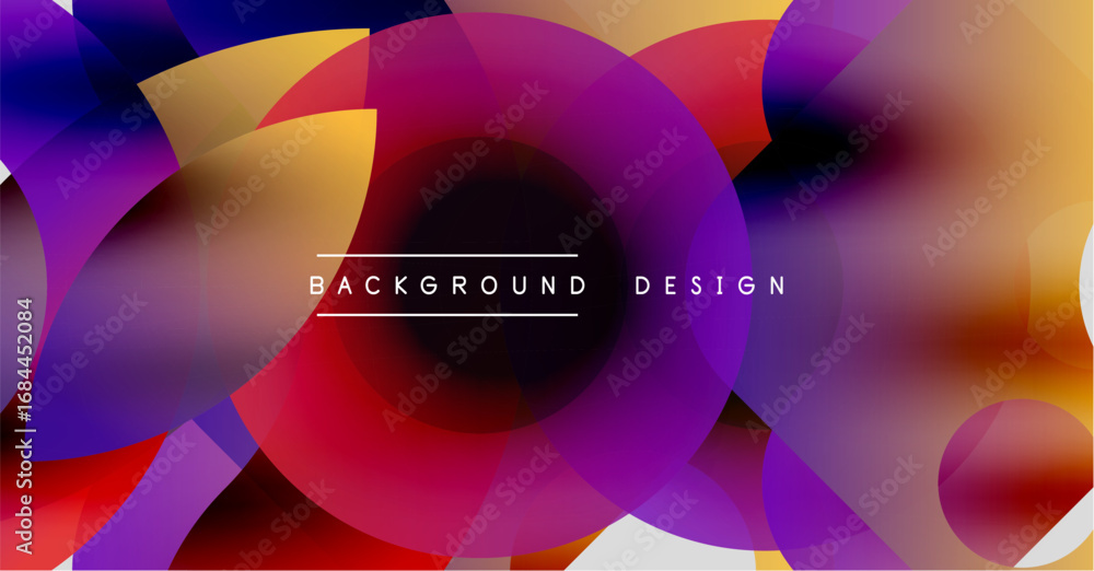 Poster abstract colorful layers create dynamic visual effect. overlapping shapes form modern background des