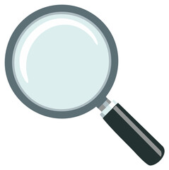 Isolated Magnifying Glass with Clear Lens and Dark Handle Vector Illustration