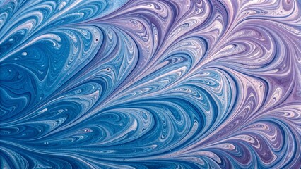 Abstract Swirl Pattern of Blue and Purple Paint Marbling with White Streaks background blend
