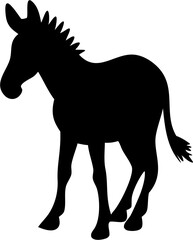 Zebra Silhouette Vector Illustration | Wild Animal Safari Africa Striped Design
