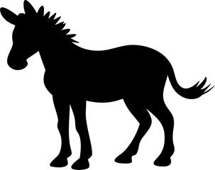 Zebra Silhouette Vector Illustration | Wild Animal Safari Africa Striped Design