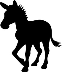 Zebra Silhouette Vector Illustration | Wild Animal Safari Africa Striped Design