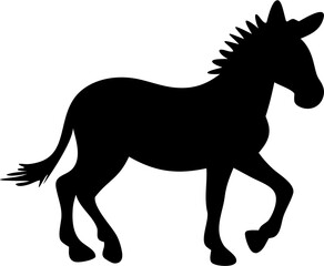 Zebra Silhouette Vector Illustration | Wild Animal Safari Africa Striped Design