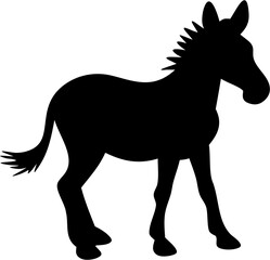 Zebra Silhouette Vector Illustration | Wild Animal Safari Africa Striped Design