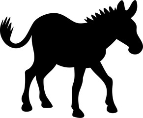 Zebra Silhouette Vector Illustration | Wild Animal Safari Africa Striped Design