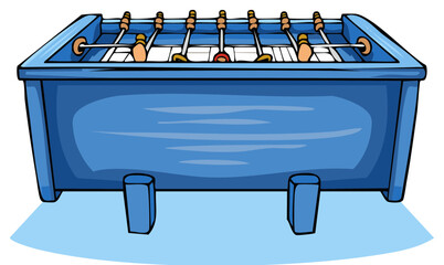 Blue Foosball Table Game Illustration