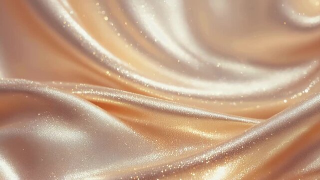 Sparkling champagne-gold fabric, soft drapes