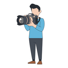 Capturing the moment: A photographer with camera, ready to frame the world with skill and passion