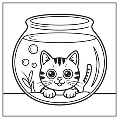 Stress Relief Cat Coloring Pages