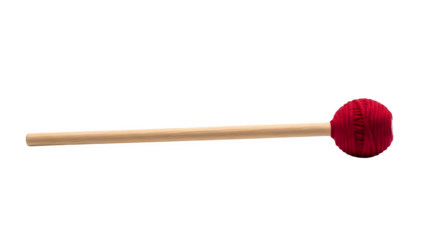 A red felt mallet, a percussion instrument used to strike musical instruments and create sound, isolated on transparent background