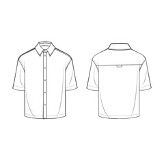 Men's Shirt flat sketch vector 