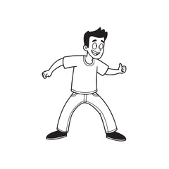 Handsome Man Black and White Illustration Vector Image Male Portrait Fashion Sketch Line Art Design