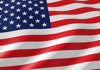 Fototapeta premium Closeup of a Waving American Flag with Vibrant Colors