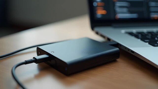 workspace with hard disk installed in laptop