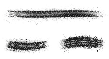 tire tracks showing various patterns and designs
