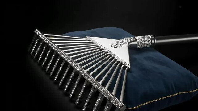 Diamond accented decorative rake