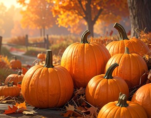 Naklejka premium Lots of pumpkins 01
