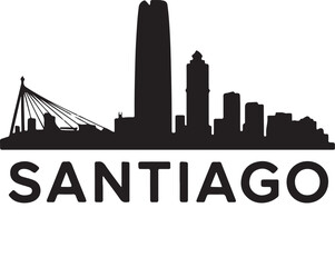 Fototapeta premium Santiago Skyline Silhouette