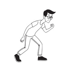 Handsome Man Black and White Illustration Vector Image Male Portrait Fashion Sketch Line Art Design