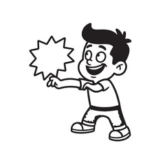 Handsome Man Black and White Illustration Vector Image Male Portrait Fashion Sketch Line Art Design